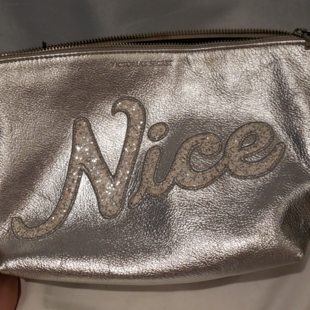 "Nice" Victoria's secret metallic makeup bag